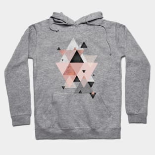 Geometric Compilation in Rose Gold and Blush Pink Hoodie